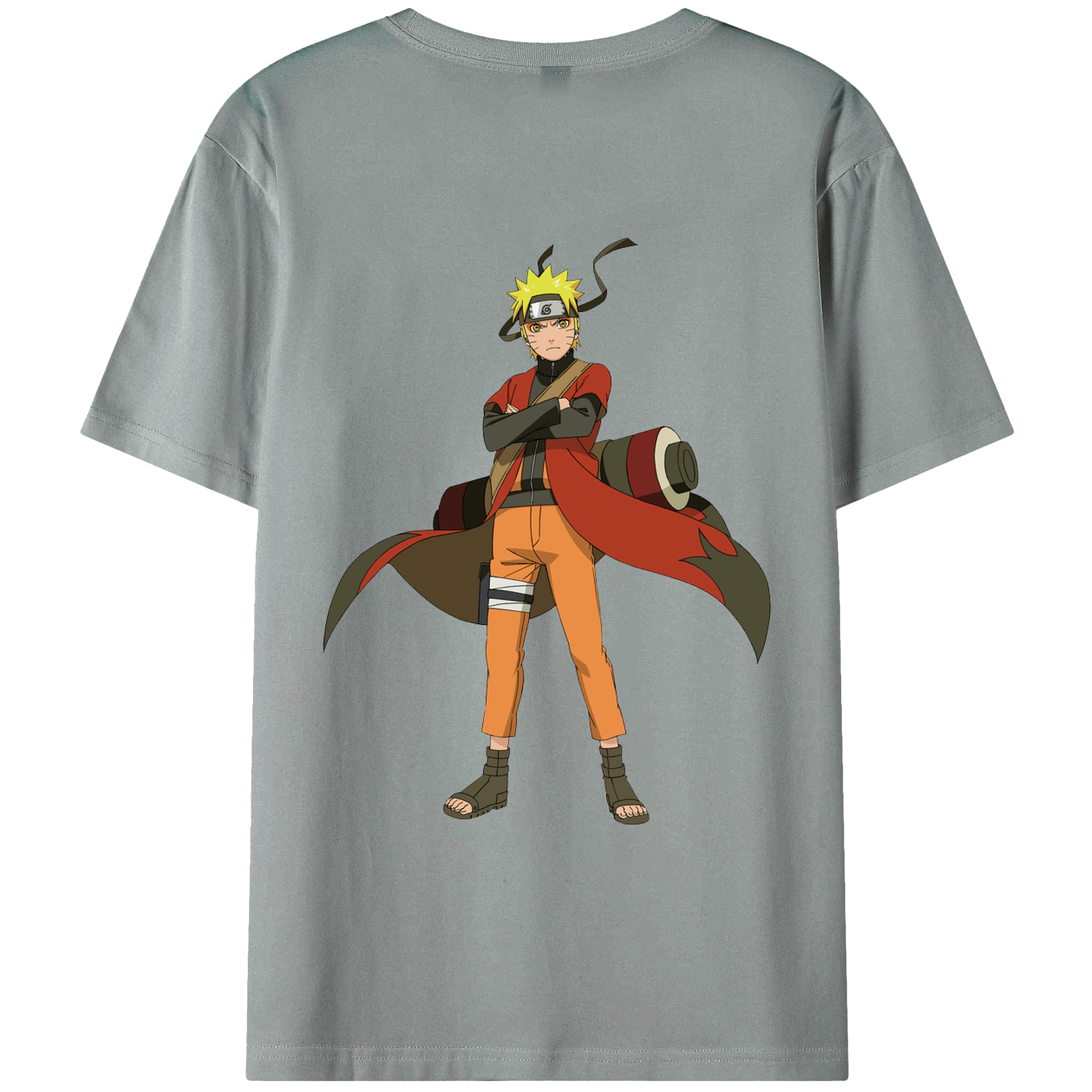 （画像用） NARUTO -ナルト- うずまき ナルト Uzumaki Naruto 綿100％ メンズ半袖Tシャツ（バックプリント） 通気性
